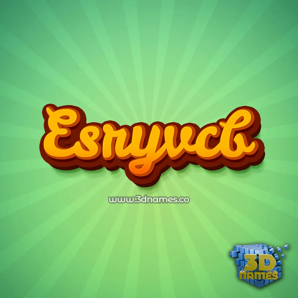 esryvcb in Green Rays style - 3D name wallpaper