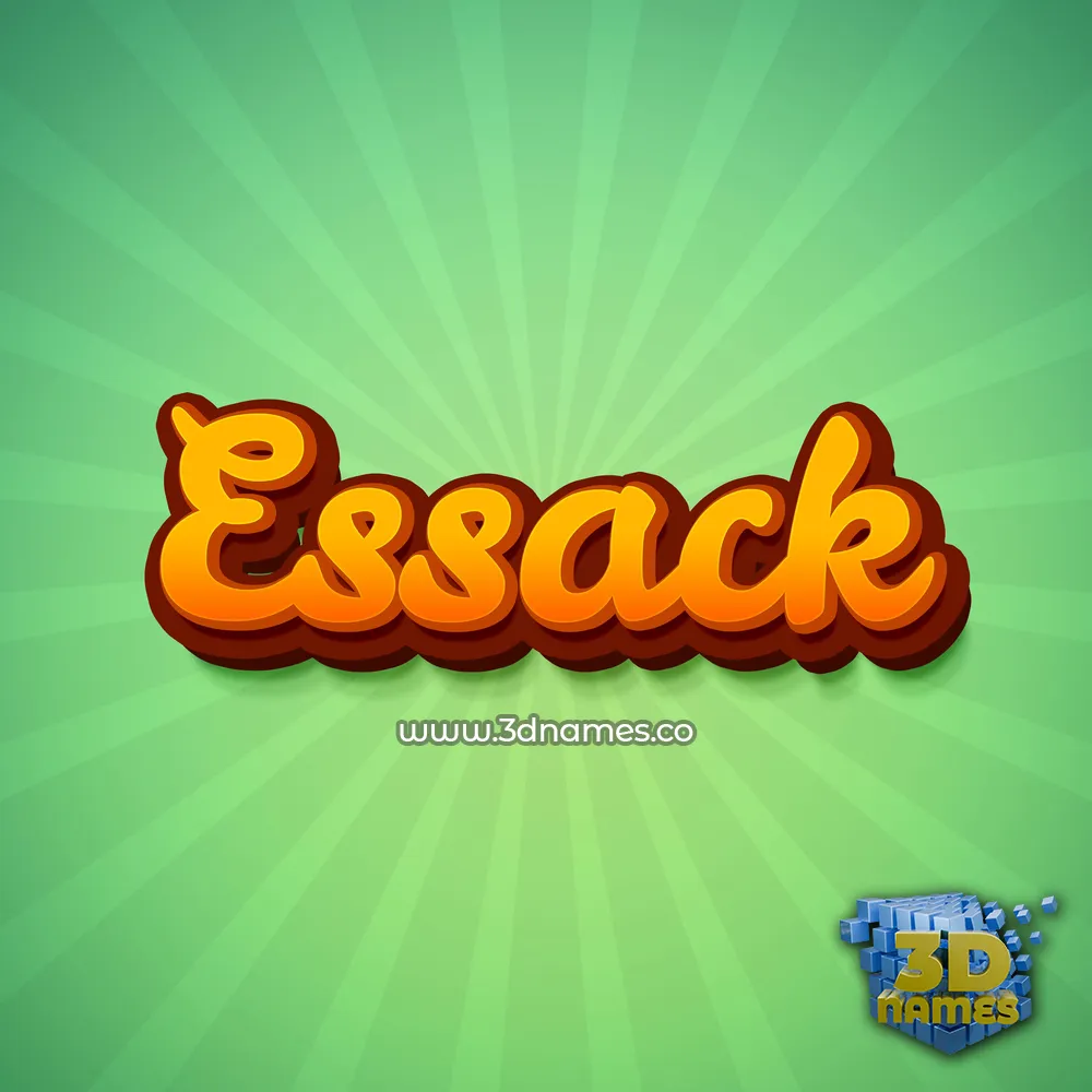 essack in Green Rays style - 3D name wallpaper