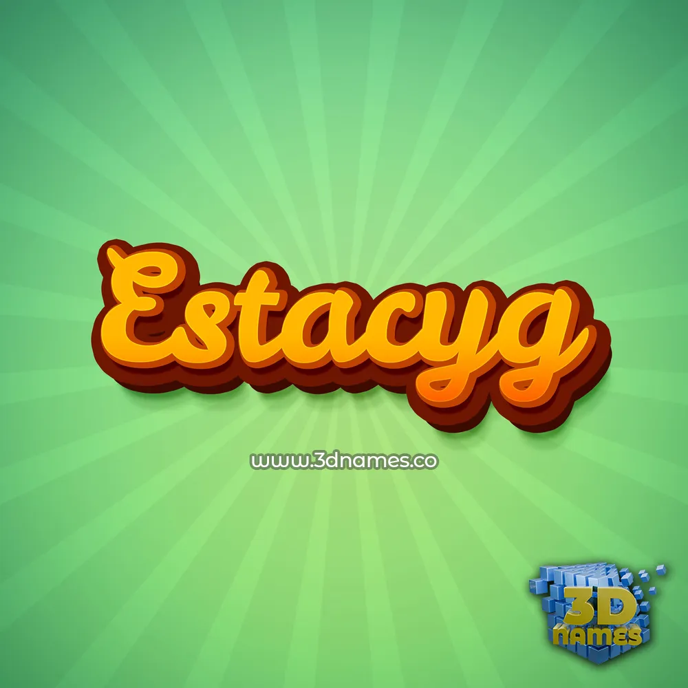 estacyg in Green Rays style - 3D name wallpaper
