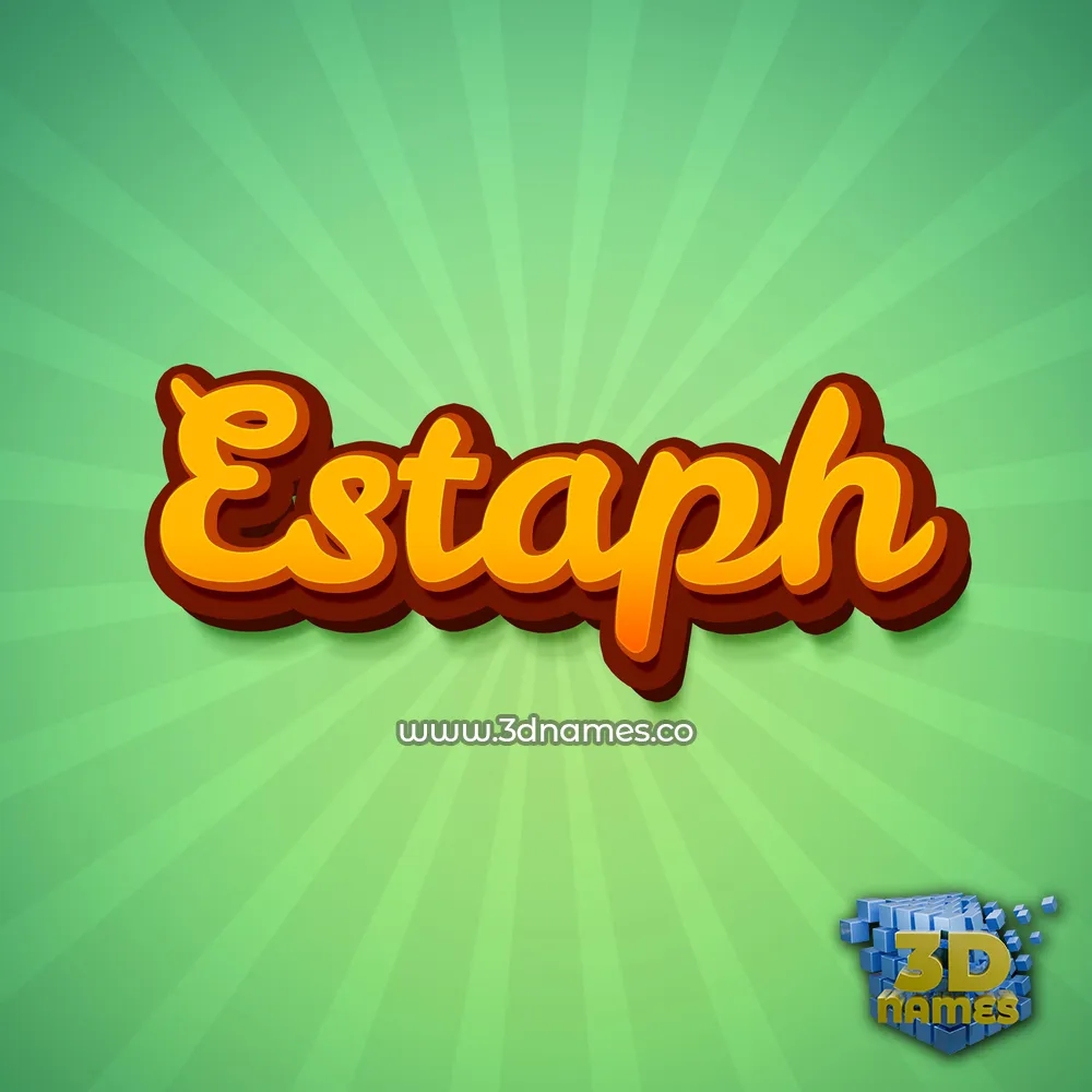 estaph in Green Rays style - 3D name wallpaper