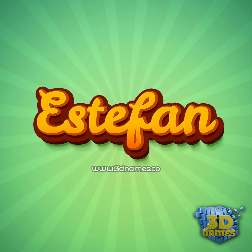 estefan in Green Rays style - 3D name wallpaper