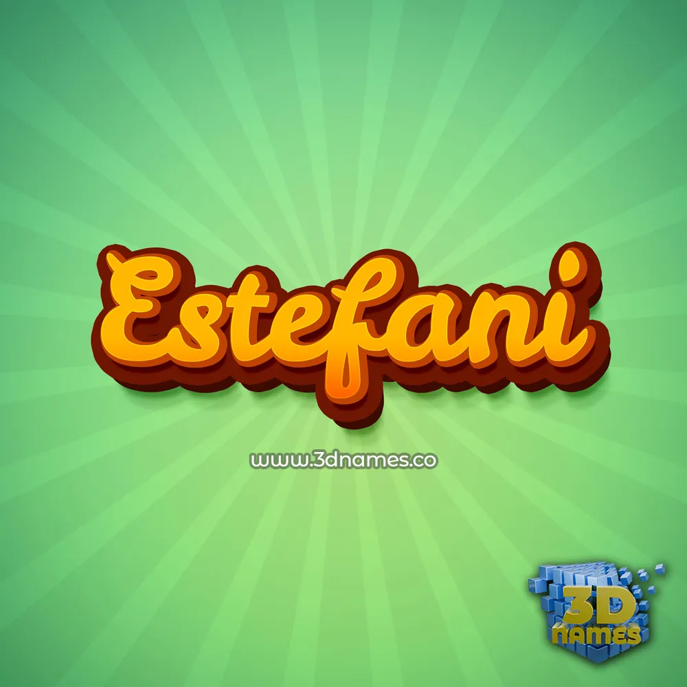 estefani in Green Rays style - 3D name wallpaper
