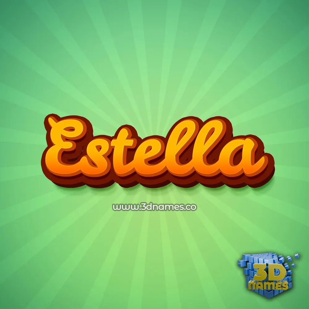 estella in Green Rays style - 3D name wallpaper
