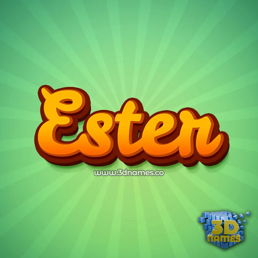 ester in Green Rays style - 3D name wallpaper