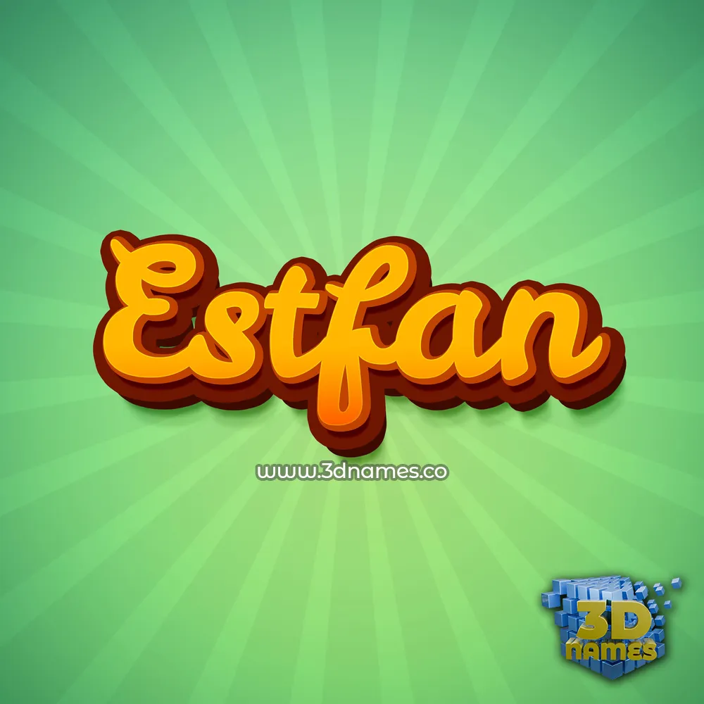 estfan in Green Rays style - 3D name wallpaper