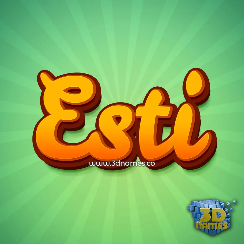 esti in Green Rays style - 3D name wallpaper