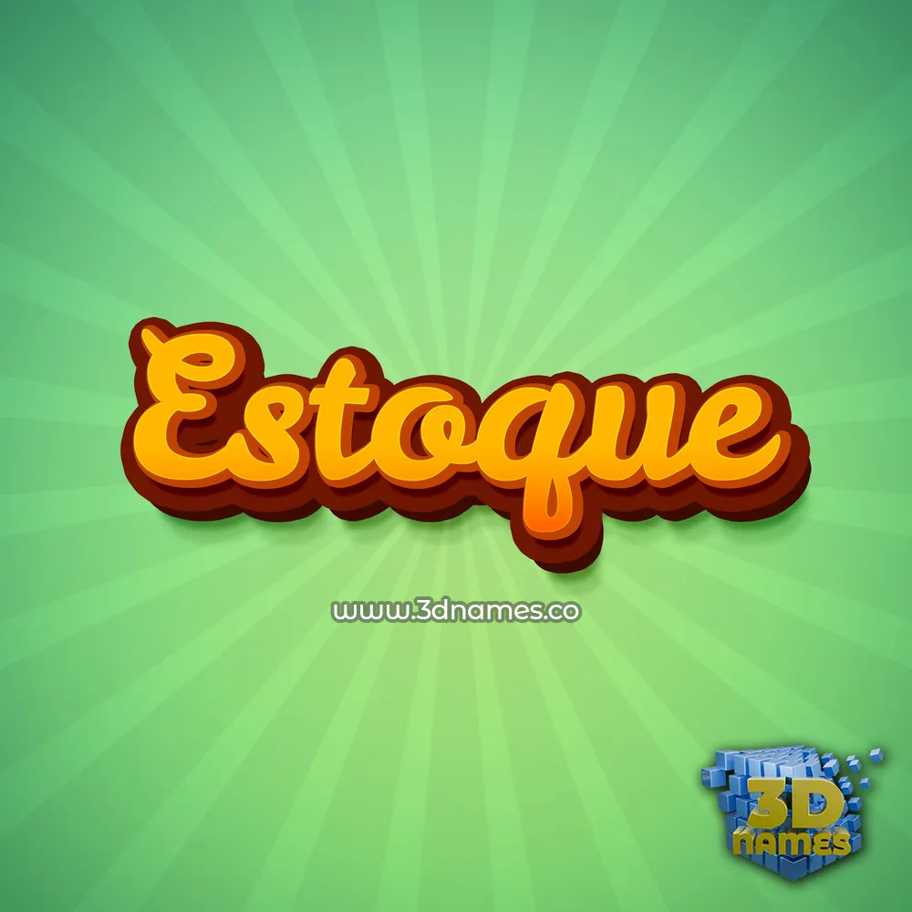 estoque in Green Rays style - 3D name wallpaper