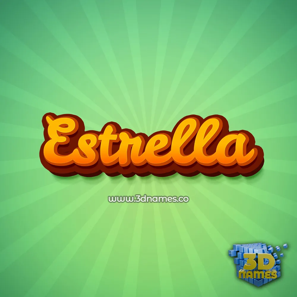 estrella in Green Rays style - 3D name wallpaper