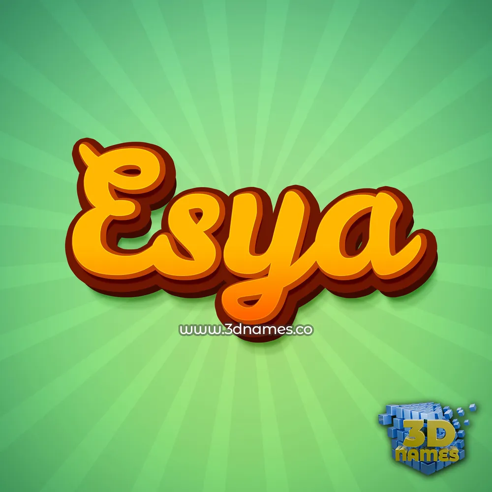 esya in Green Rays style - 3D name wallpaper