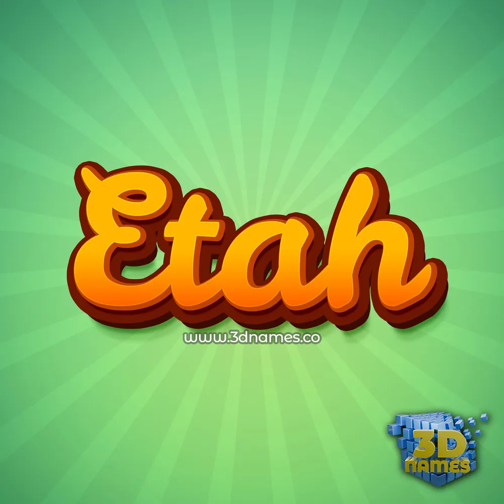 etah in Green Rays style - 3D name wallpaper