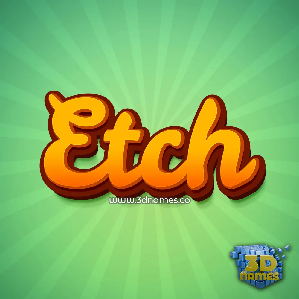 etch in Green Rays style - 3D name wallpaper
