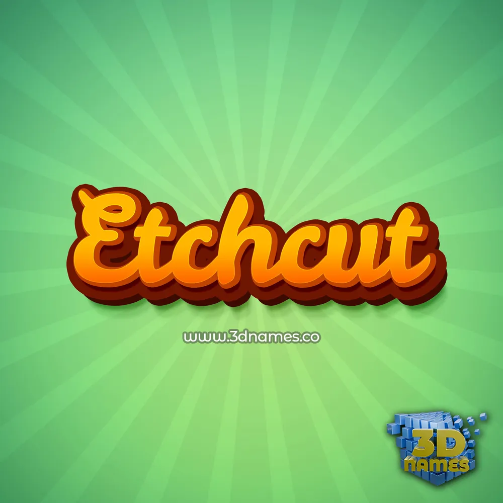 etchcut in Green Rays style - 3D name wallpaper