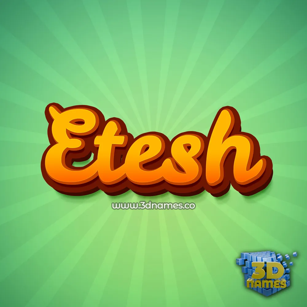 etesh in Green Rays style - 3D name wallpaper