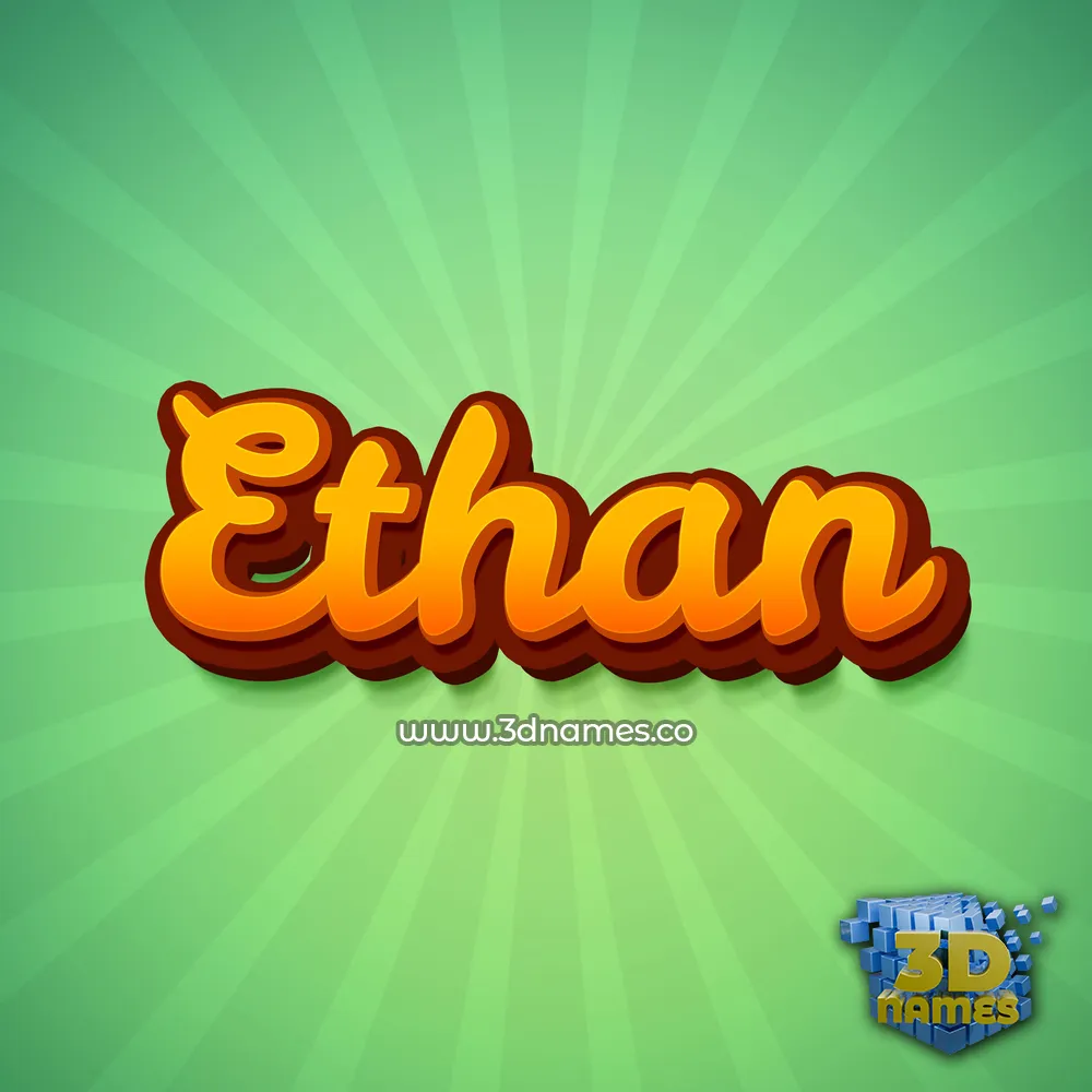 ethan in Green Rays style - 3D name wallpaper