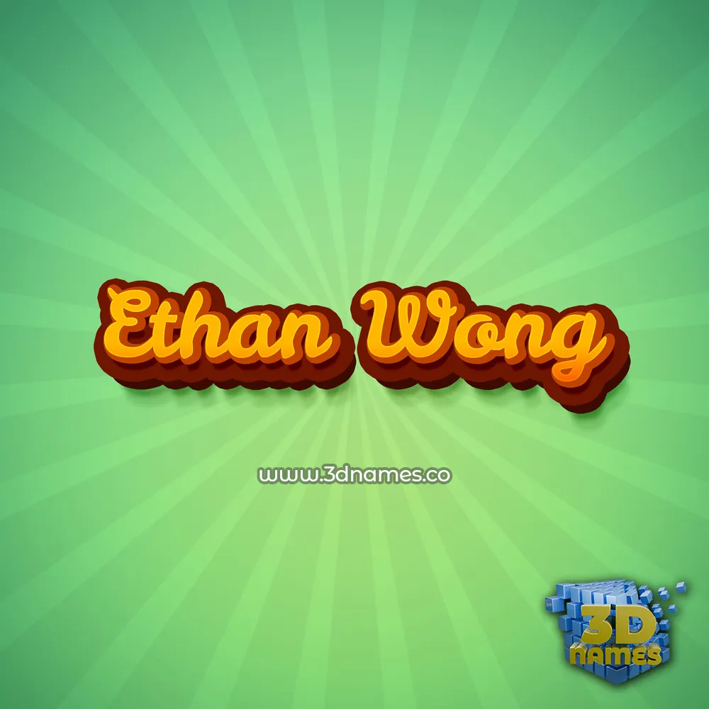 ethan wong in Green Rays style - 3D name wallpaper