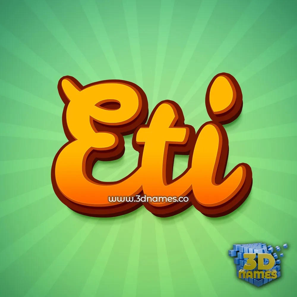 eti in Green Rays style - 3D name wallpaper
