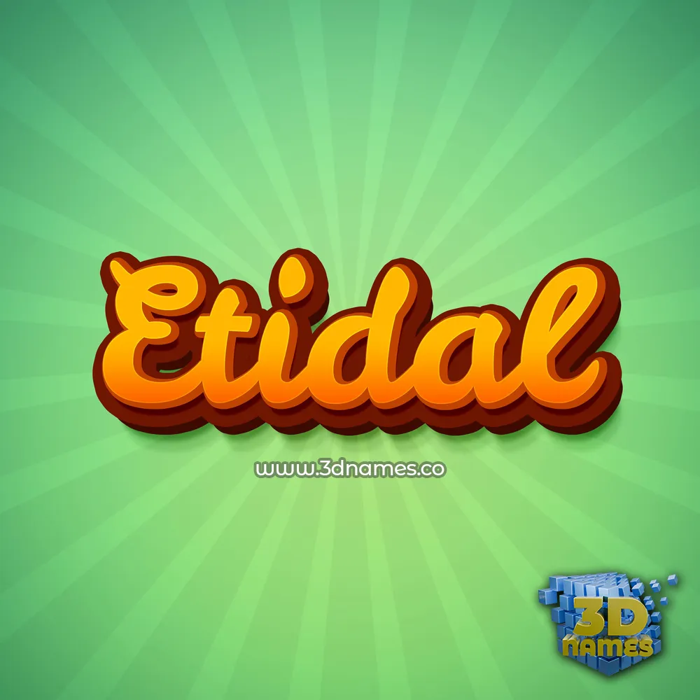 etidal in Green Rays style - 3D name wallpaper