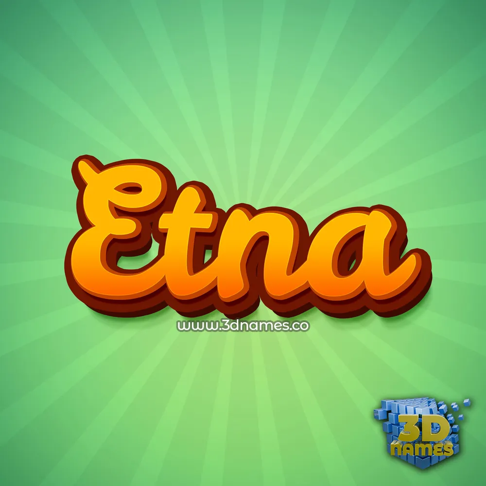 etna in Green Rays style - 3D name wallpaper