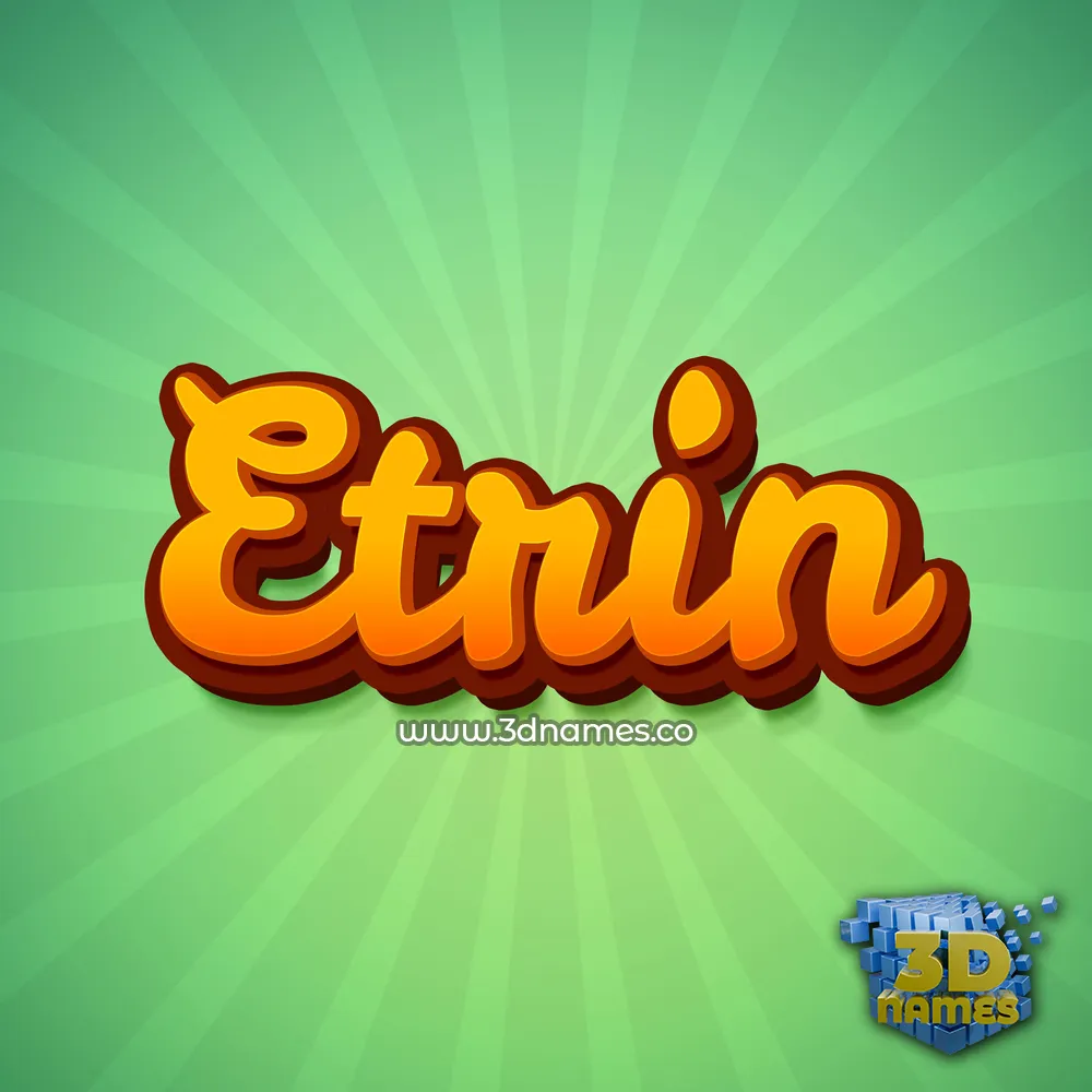 etrin in Green Rays style - 3D name wallpaper