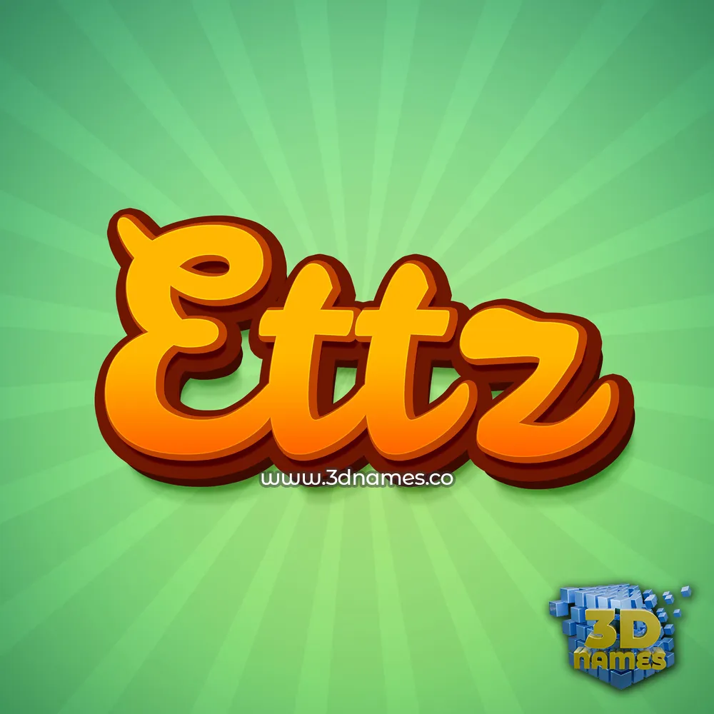 ettz in Green Rays style - 3D name wallpaper