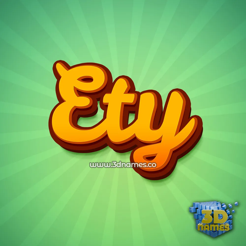 ety in Green Rays style - 3D name wallpaper