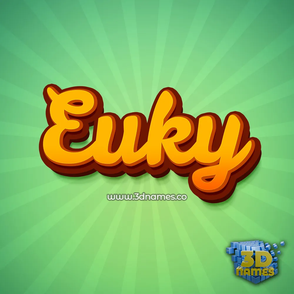 euky in Green Rays style - 3D name wallpaper