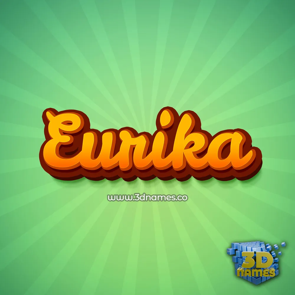 eurika in Green Rays style - 3D name wallpaper