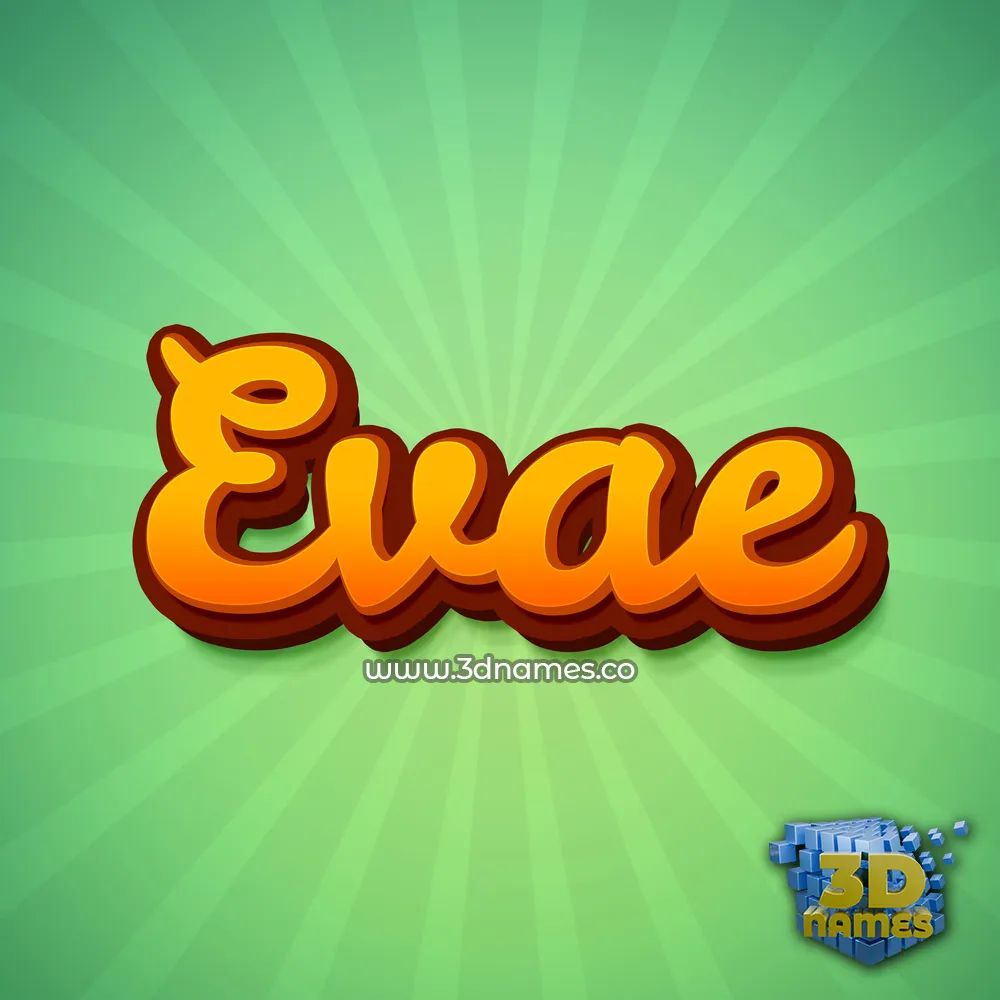 evae in Green Rays style - 3D name wallpaper
