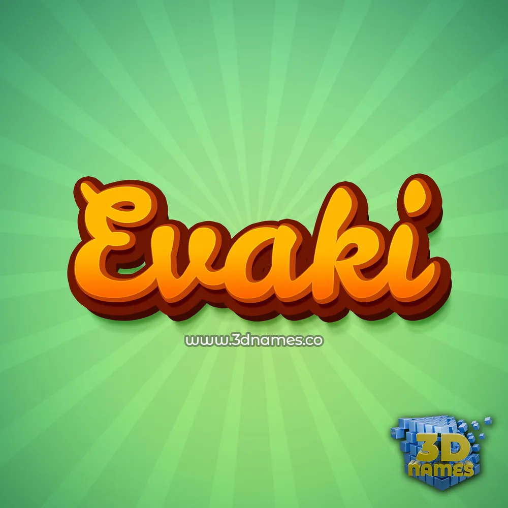 evaki in Green Rays style - 3D name wallpaper