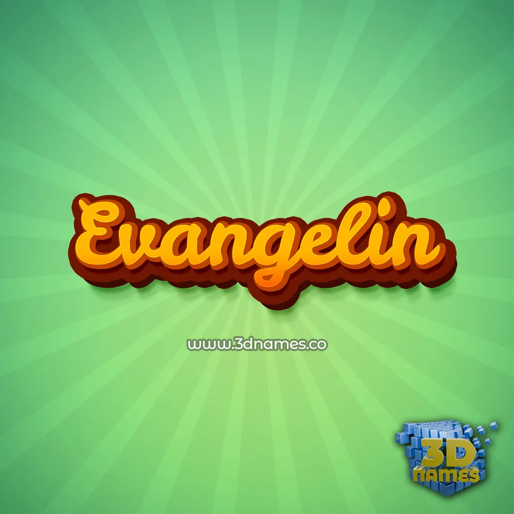 evangelin in Green Rays style - 3D name wallpaper
