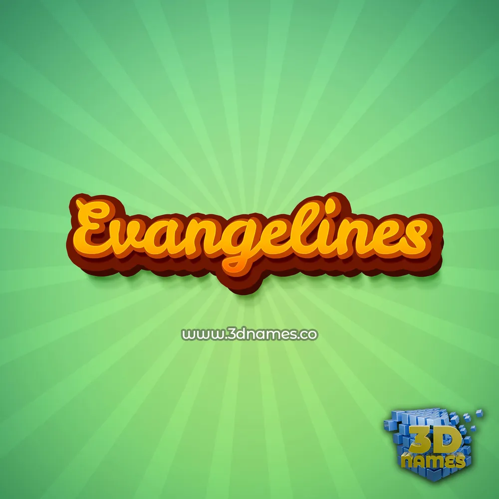 evangelines in Green Rays style - 3D name wallpaper