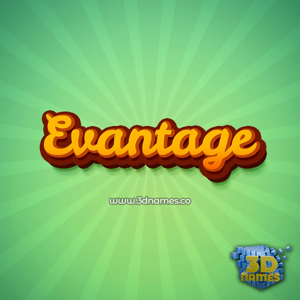 evantage in Green Rays style - 3D name wallpaper