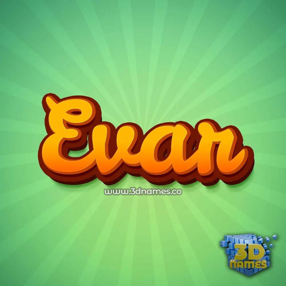 evar in Green Rays style - 3D name wallpaper