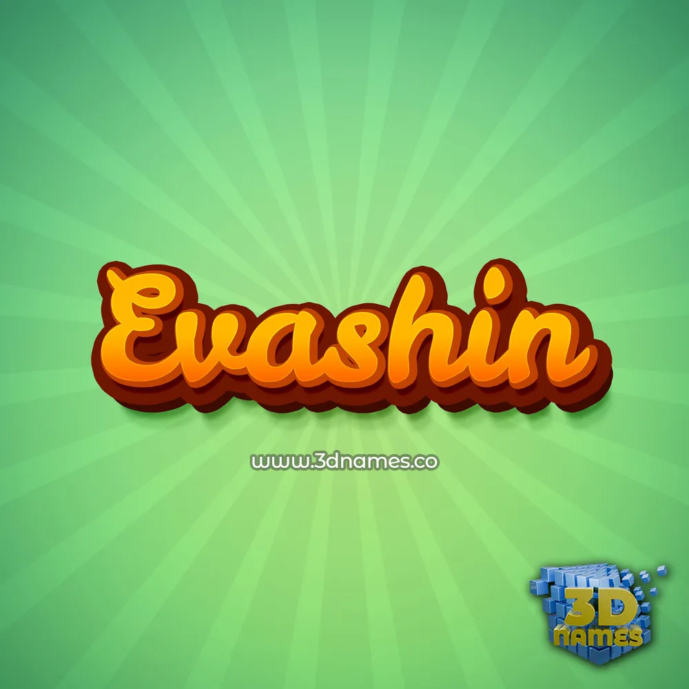 evashin in Green Rays style - 3D name wallpaper