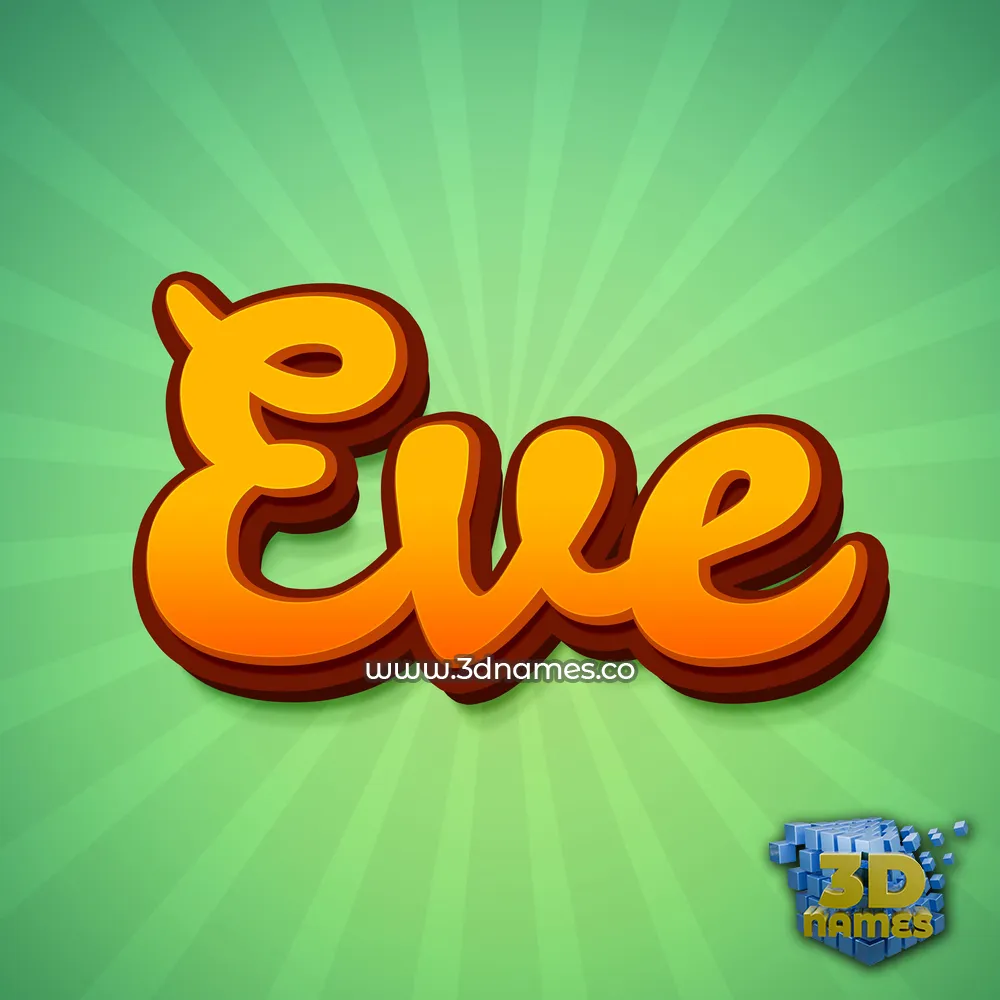 eve in Green Rays style - 3D name wallpaper