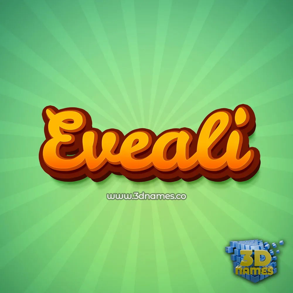 eveali in Green Rays style - 3D name wallpaper