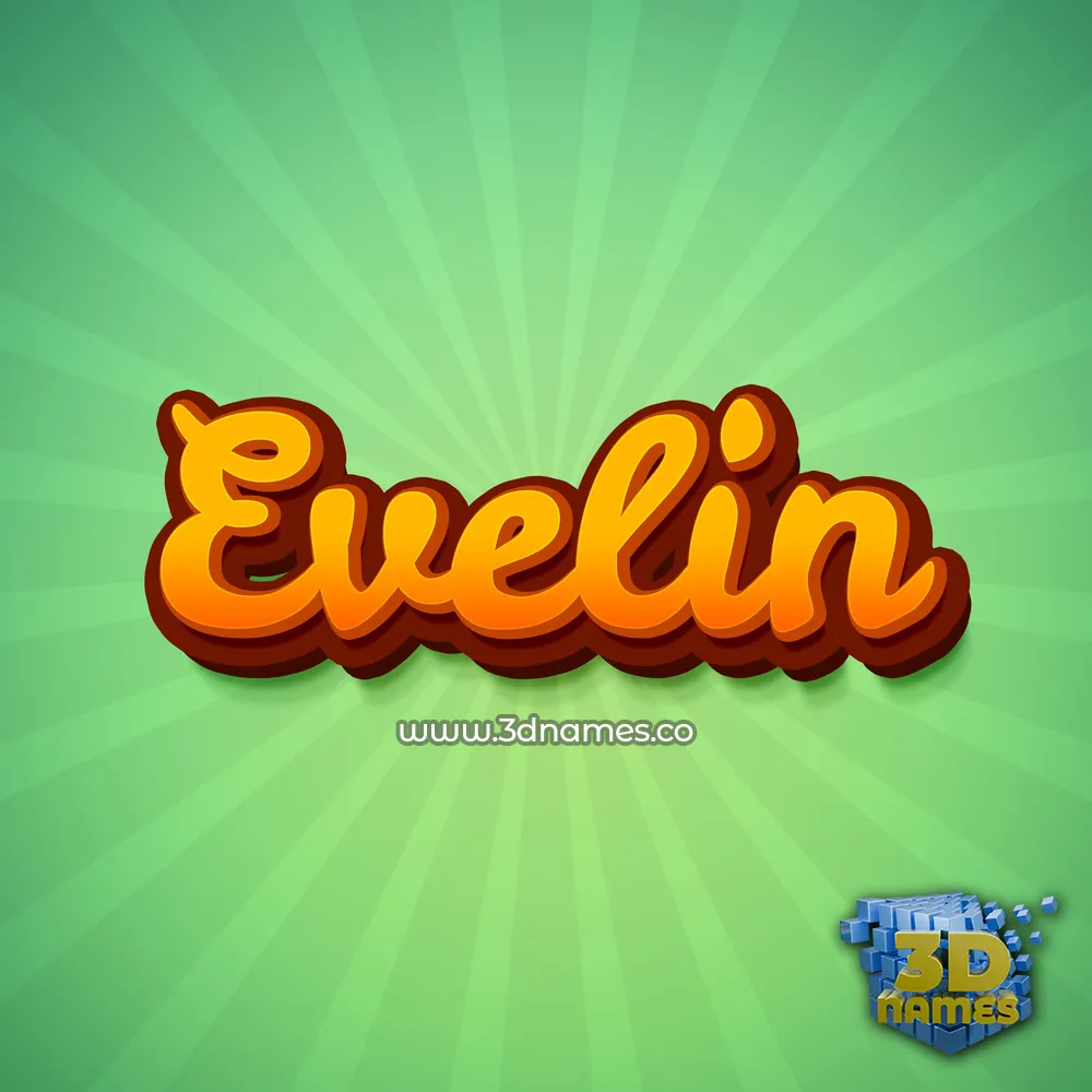 evelin in Green Rays style - 3D name wallpaper