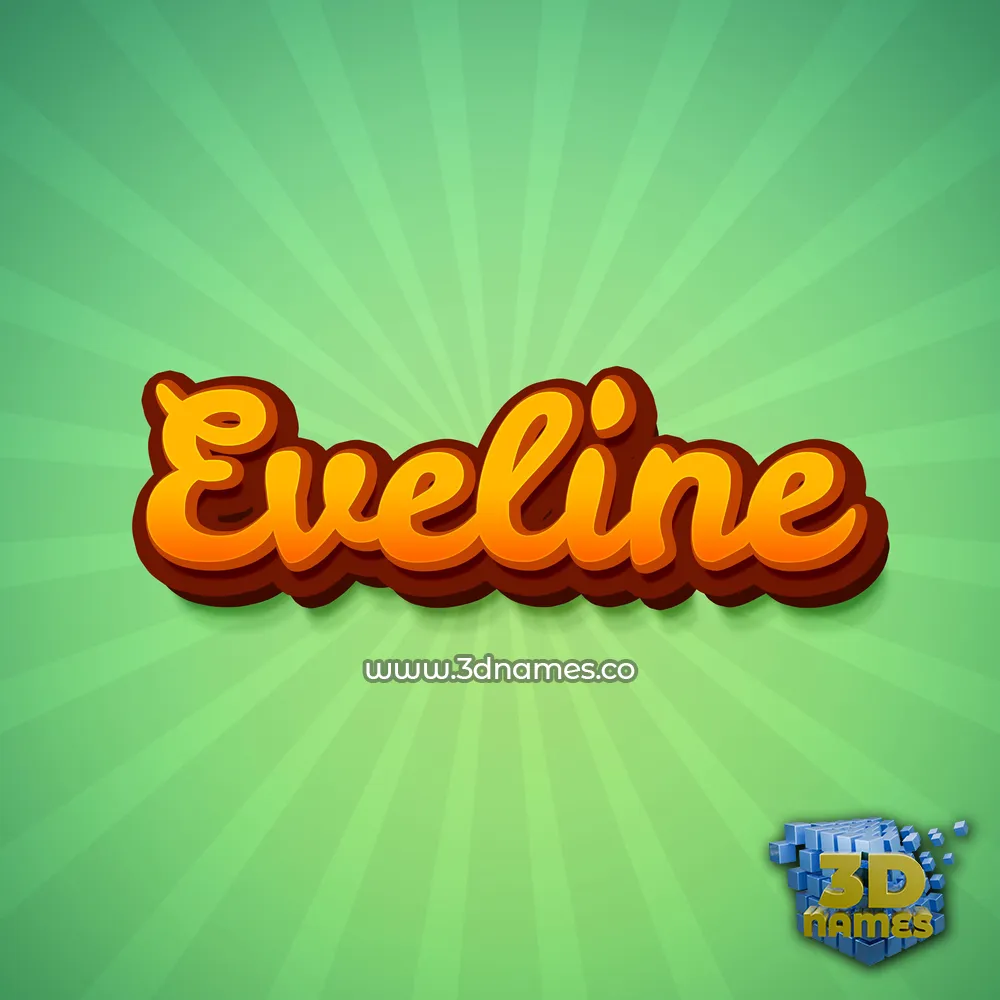 eveline in Green Rays style - 3D name wallpaper