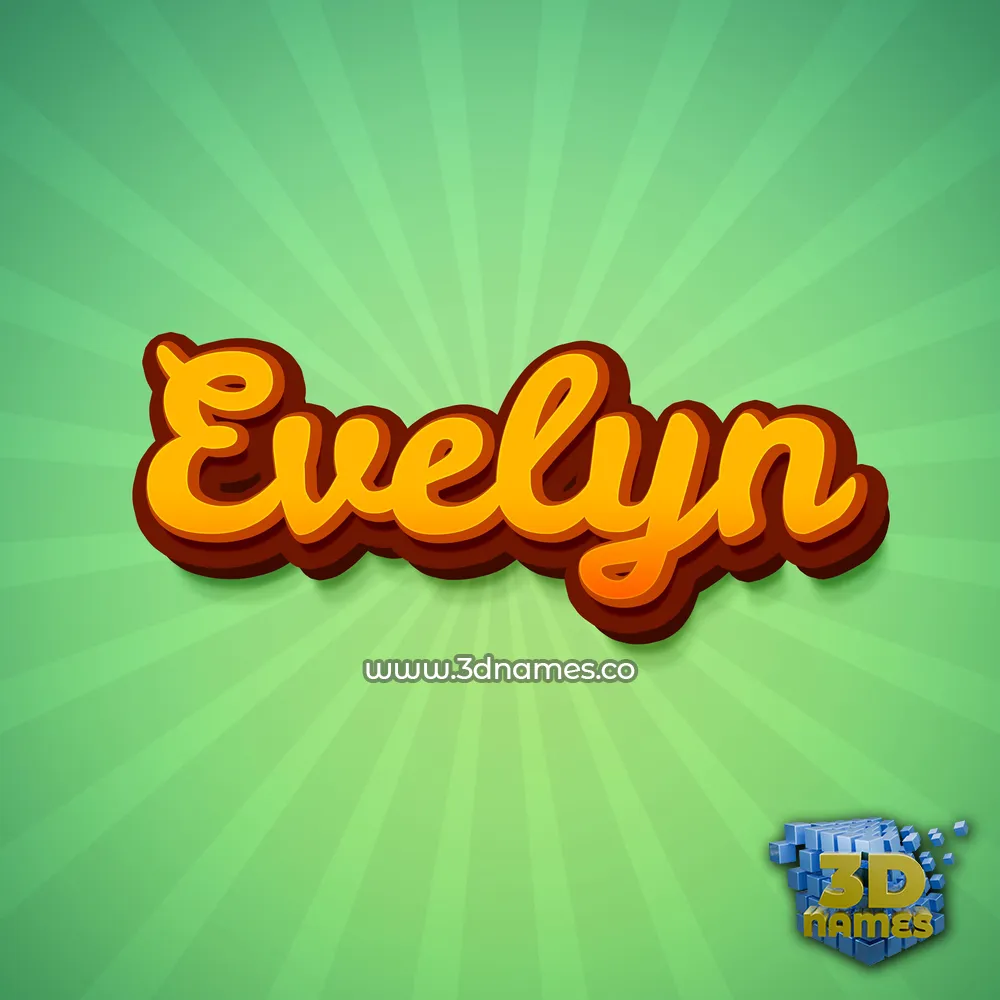 evelyn in Green Rays style - 3D name wallpaper