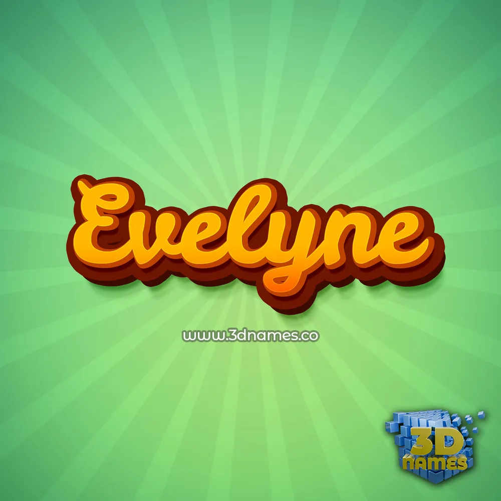 evelyne in Green Rays style - 3D name wallpaper
