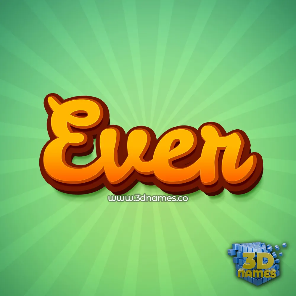 ever in Green Rays style - 3D name wallpaper