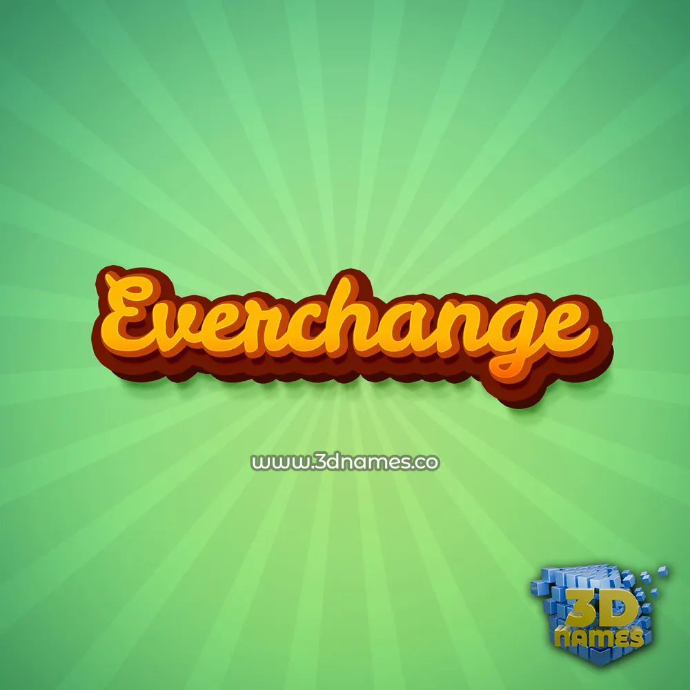 everchange in Green Rays style - 3D name wallpaper