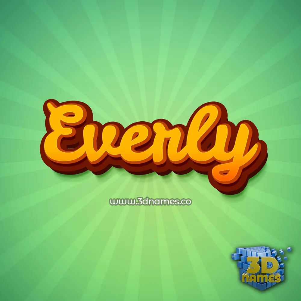 everly in Green Rays style - 3D name wallpaper