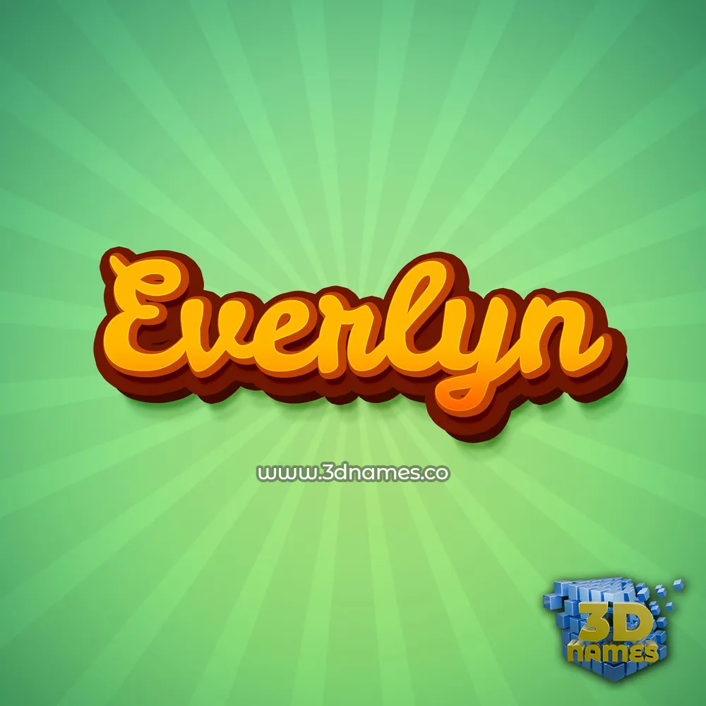 everlyn in Green Rays style - 3D name wallpaper