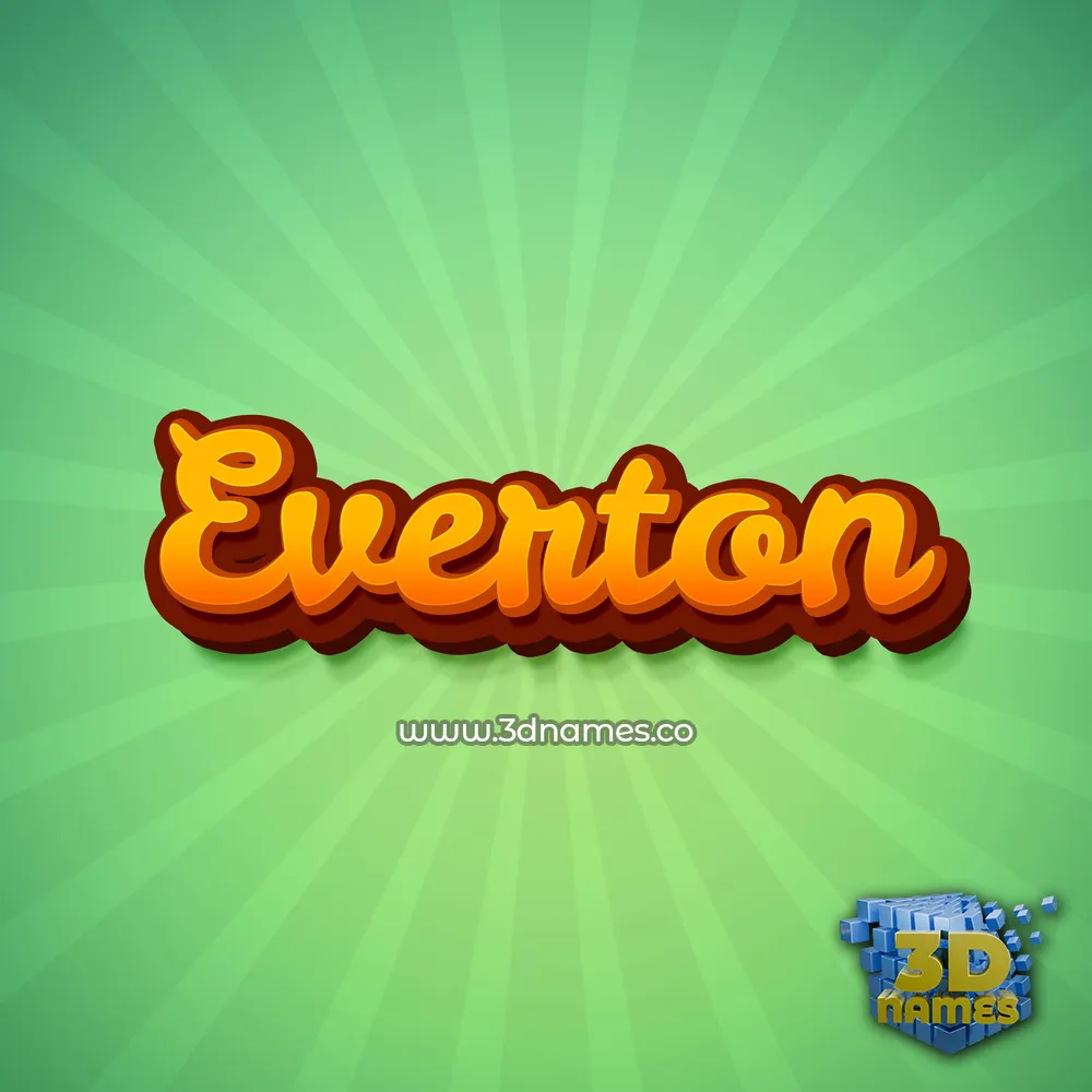 everton in Green Rays style - 3D name wallpaper