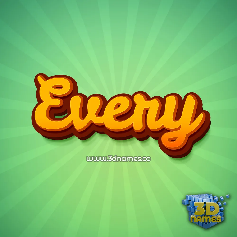 every in Green Rays style - 3D name wallpaper