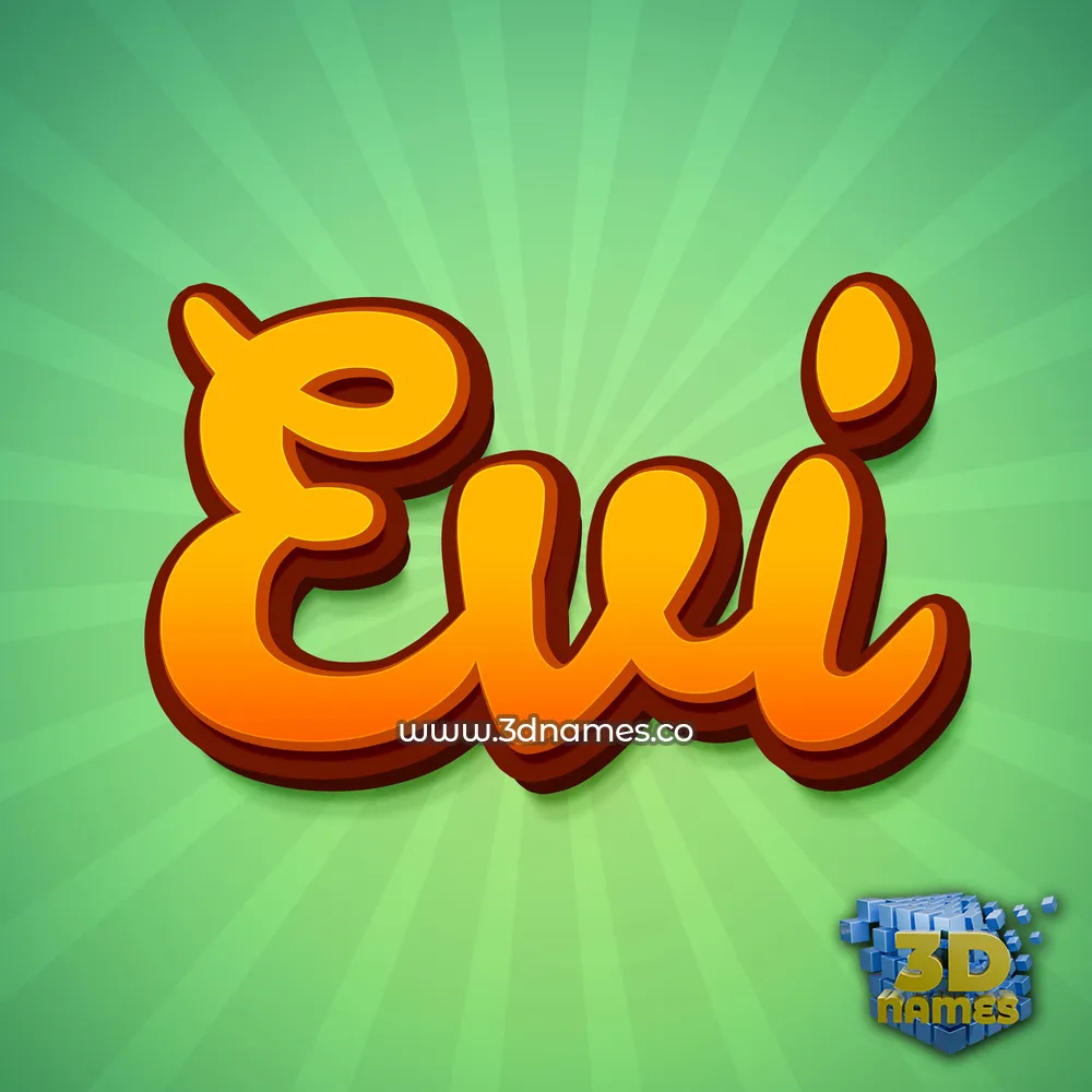 evi in Green Rays style - 3D name wallpaper