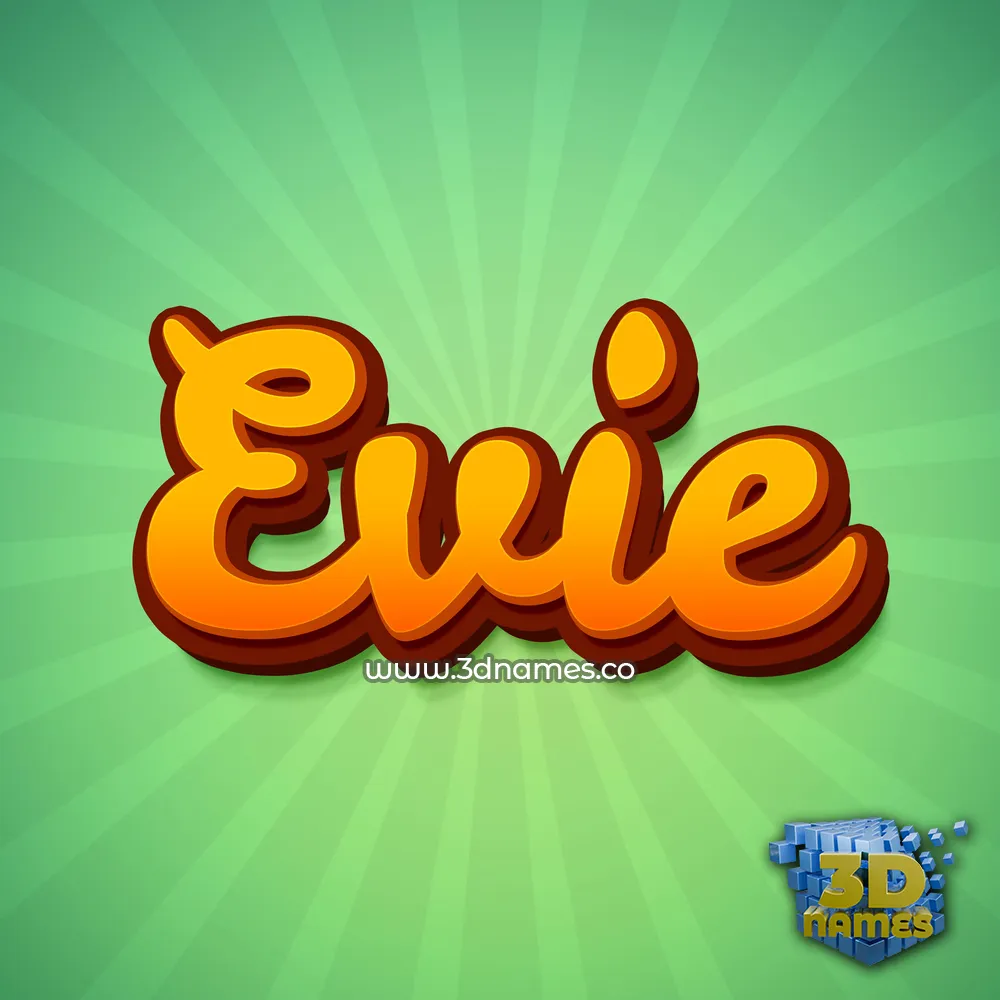 evie in Green Rays style - 3D name wallpaper