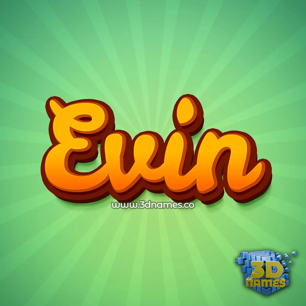 evin in Green Rays style - 3D name wallpaper