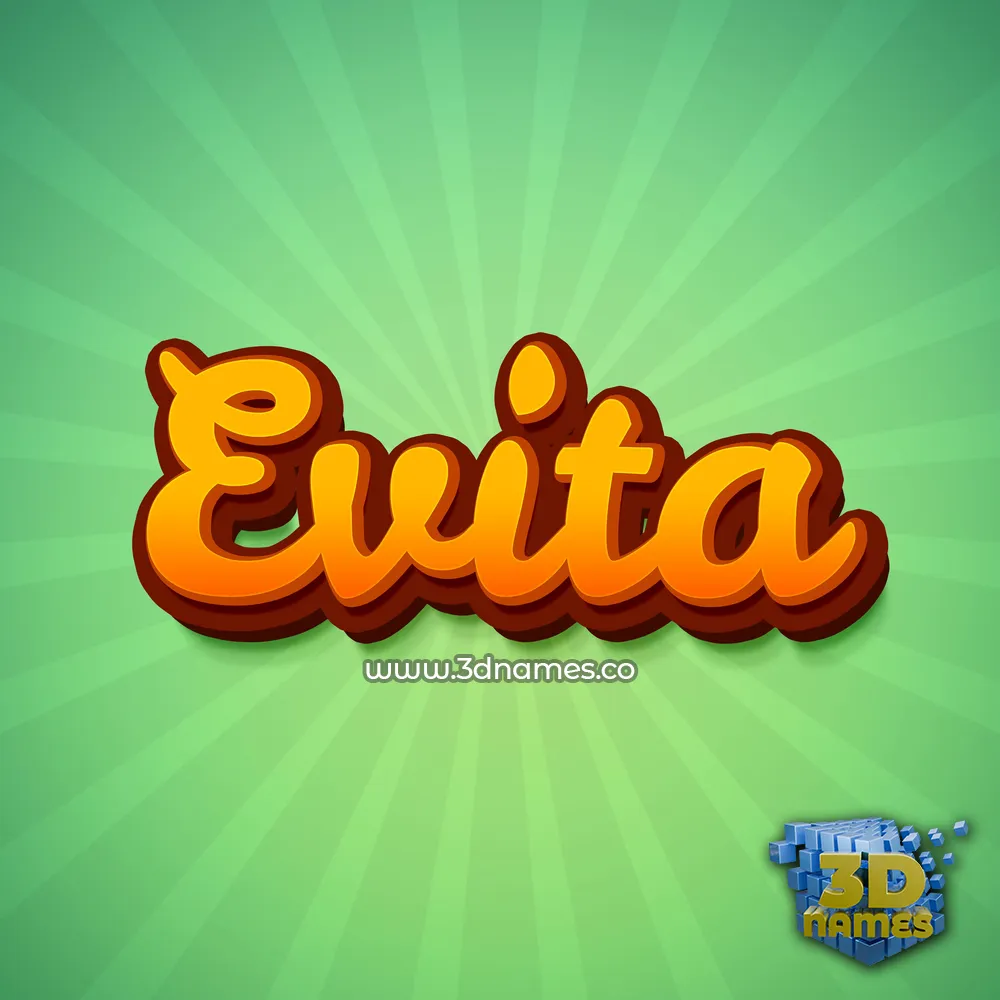 evita in Green Rays style - 3D name wallpaper